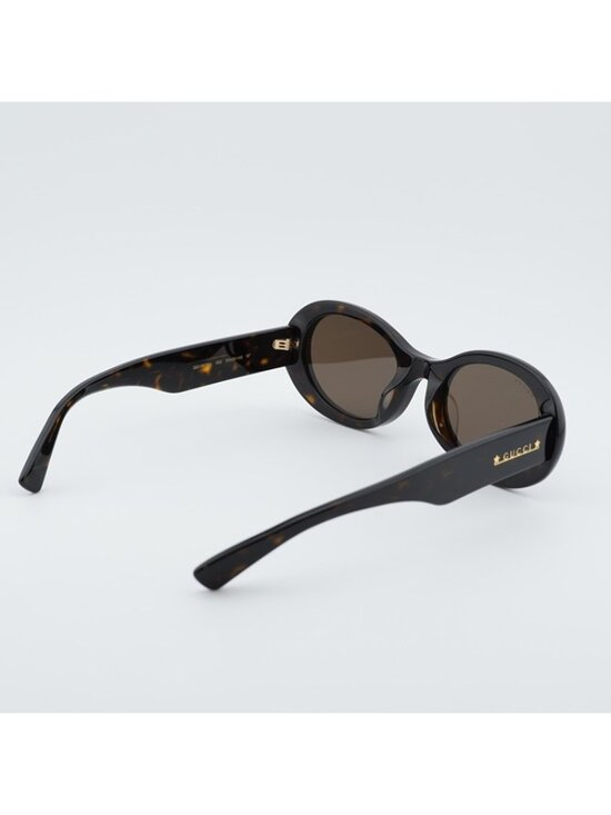 Gucci GG1587SA 002 Sunglasses Dark Havana Oval Frame, Brown Lenses main image 4